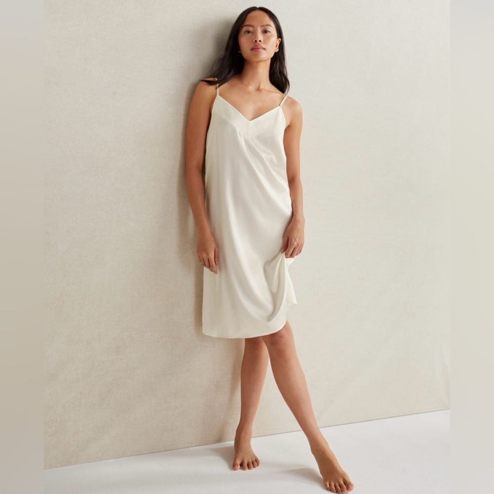 NWT Haven Well Within Washable Silk Cream Double V Chemise